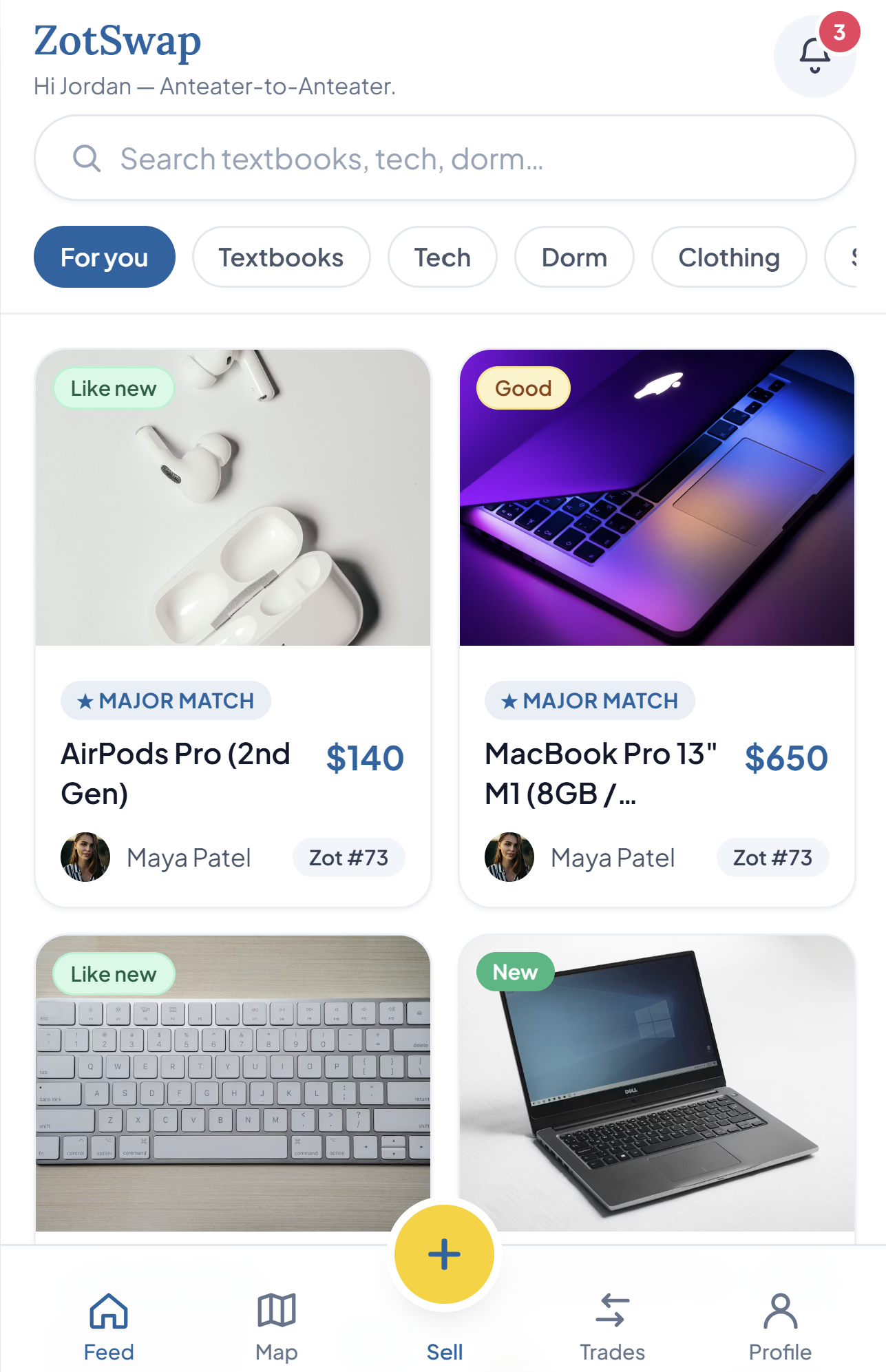 Zot Swap marketplace feed